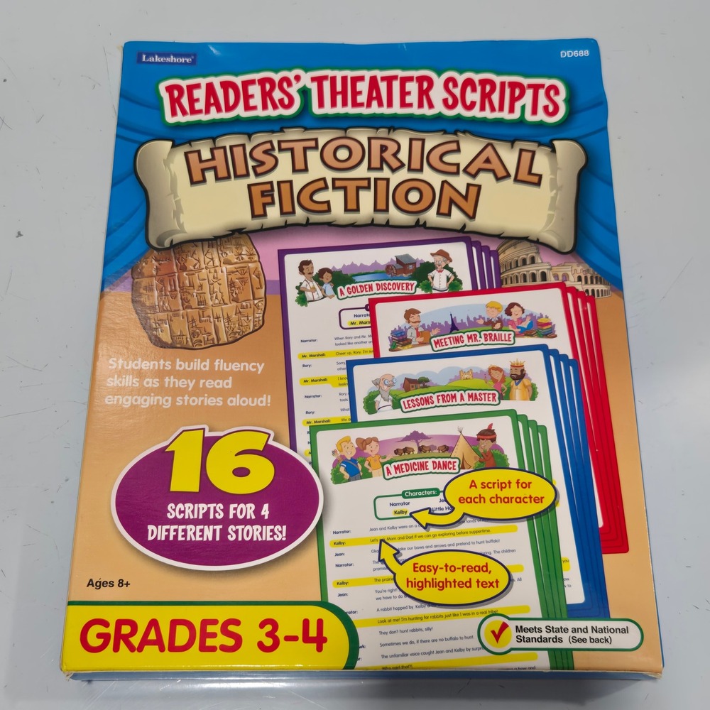 Lakeshore Readers Theater Scripts Historical Fiction Grades 3-4 DD688 16 Scripts